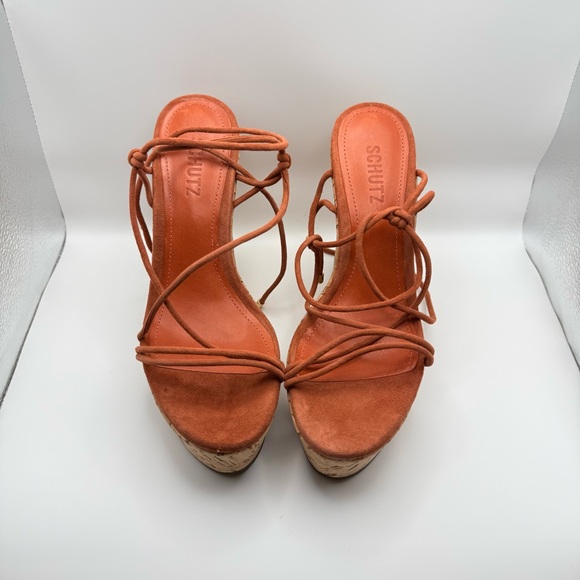 SCHUTZ Calabria Wedge Heels in Sunset Ochre | LIKE NEW - Picture 6 of 11
